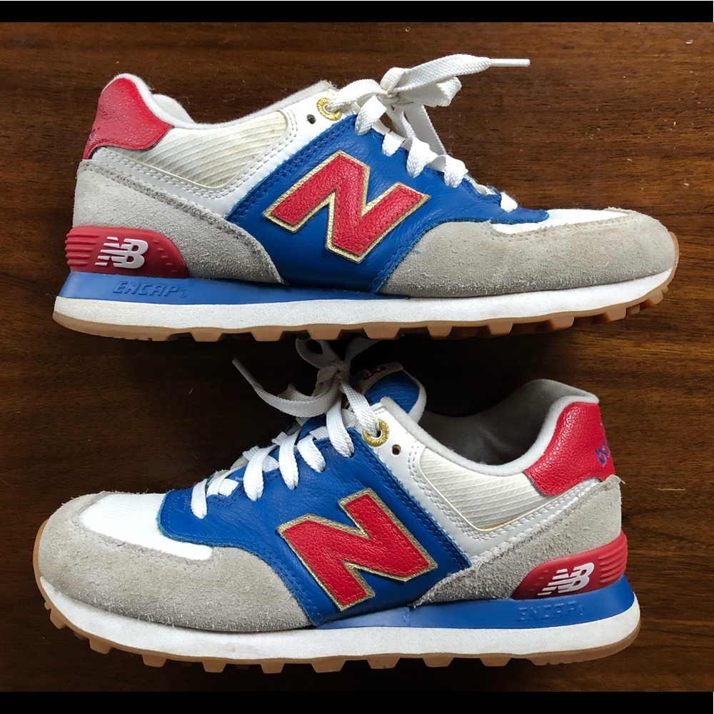 New Balance 574 Red White Blue Size 6.5 M / 8 W